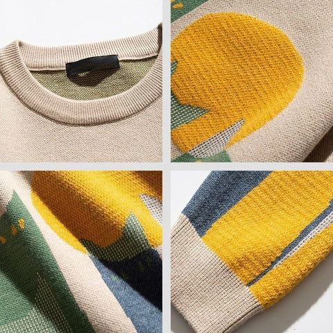 Unisex Sweatshirt with Abstract Cats