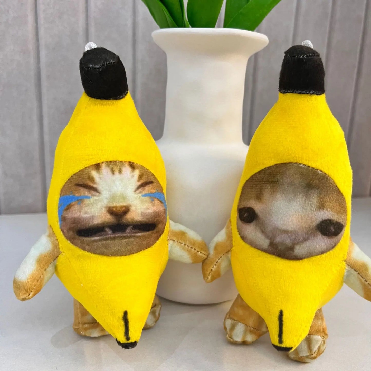 Banana Cat peluche portachiavi da 17cm, giocattolo kawaii con suoni divertenti per borse e chiavi