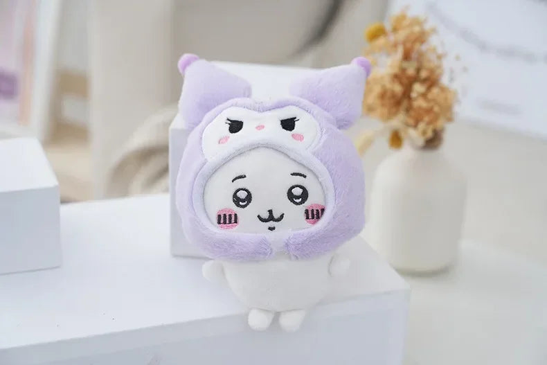 Peluche Hello Kitty kawaii ciondolo Sanrio con Kuromi e My Melody per borse o regalo.