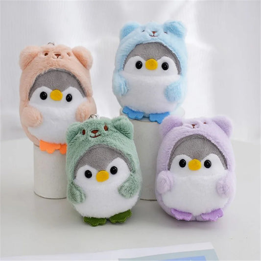 Peluche pinguino colorato da 7cm, portachiavi morbido e adorabile in 4 colori diversi