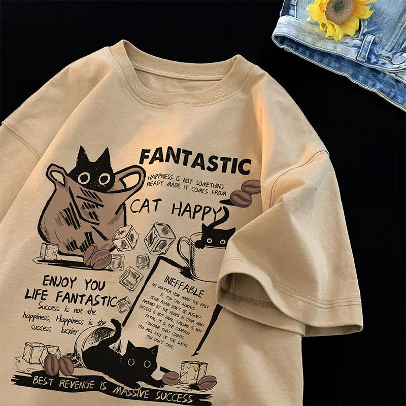 Oversized Cat Group T-Shirt