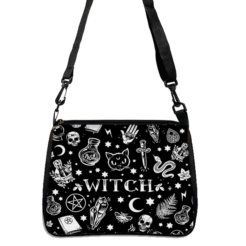 borsa nera donna gotica con gatti