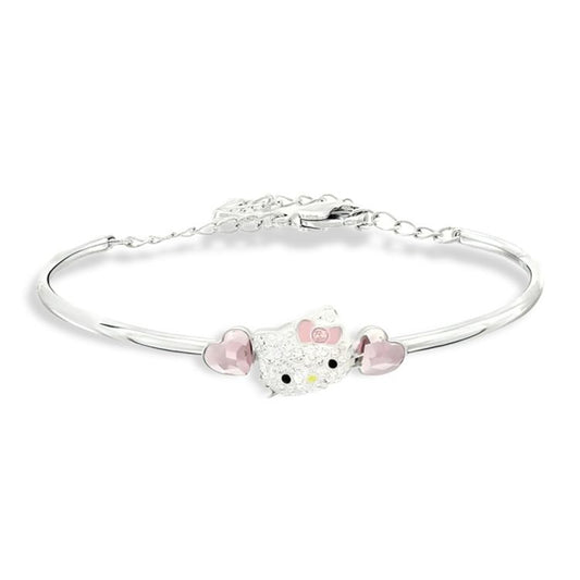 Bracciale Hello Kitty in argento 925 con strass scintillanti