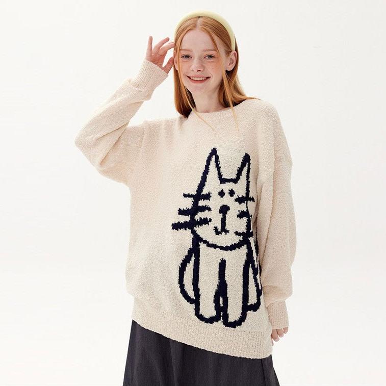 Felpa coordinata per coppie con design kawaii di gatti, disponibile in bianco e nero. Felpa calda e morbida per amanti dei gatti.